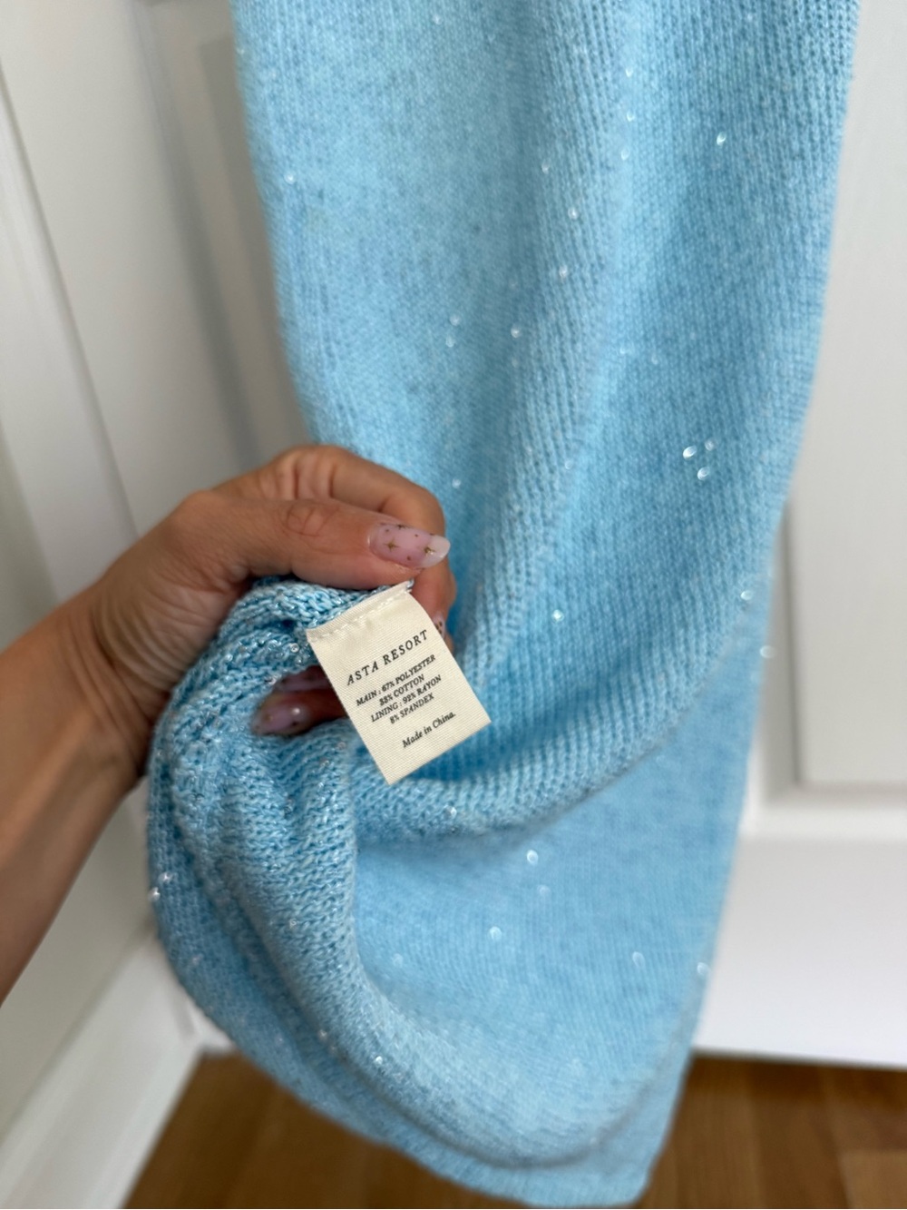 Asta Resort Ana Baia Blue Sequin Knit Maxi Dress - Picture 11 of 16